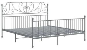 Szare metalowe łózko z zagłówkiem 180x200 cm H1-E45