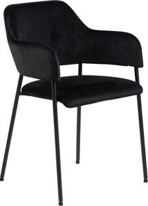 Krzesło do jadalni Design Scandinavia Lima (zestaw 2 szt.), tkanina, czarne