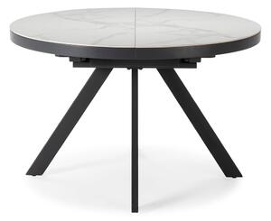 Okrągły rozkładany stół z dodatkowym blatem z ceramicznym blatem ø 120 cm Bela – Marckeric