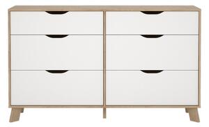 Biało-naturalna komoda w dekorze dębu 156x92x40 cm Ikast – Tvilum