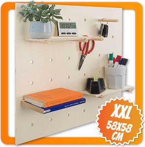 Drewniana półka ścienna "Pegboard"