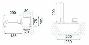 Bateria umywalkowa podtynkowa REA Lungo Long REA-B0371 + Box Czarny