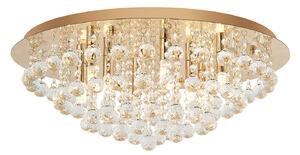 Lampa Sufitowa Lindby, Gillion, ściemnialny, złoty | mosiężny, salon, kryształ, nowoczesny