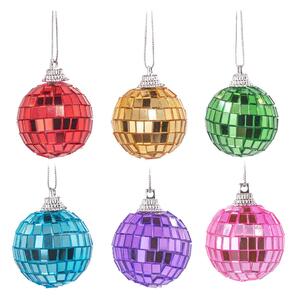 Szklane ozdoby świąteczne zestaw 6 szt. ø 4 cm Mirror Disco – Sass & Belle