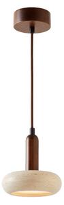 Brązowa/beżowa lampa wisząca LED z kamiennym kloszem ø 15 cm Karo – Opviq lights