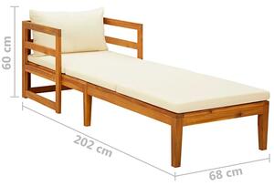 Leżak z drewna akacjowego- Jambi 4X