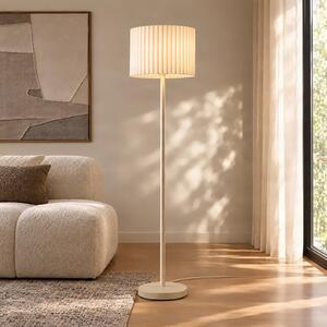 Lampa stojąca Libbie Lindby, kremowy / amber, salon / jadalnia, tkanina / materiał / jedwab, skandynawski
