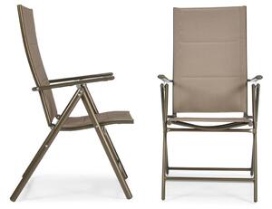 Krzesło ogrodowe składane aluminiowe MODENA - Brązowe