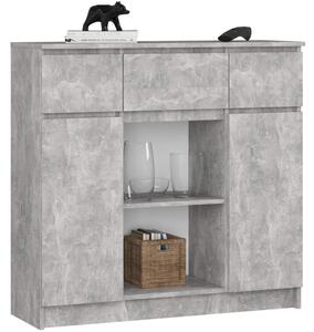 Komoda AKORD K100 kolor Beton mat 101 cm 2 drzwi 3 szuflady 4 pÃ³Åki 101x35x98 cm