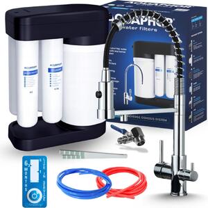 Bateria kuchenna z 3-dronym filtrem RO, chrom