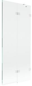 Mexen Lunar parawan nawannowy 2-skrzydłowy prawy 80 x 150 cm, transparent, biały - 897-080-100-20-00-P