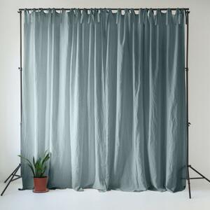 Szaroniebieska lniana zasłona 140x300 cm Blue Fog – Linen Tales