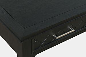 Drewniane biurko Avola AV2256-48 z trzema szufladami - czarne
