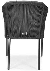 Zestaw ogrodowy 6 krzeseł VICTORIA + stół PARMA - czarny