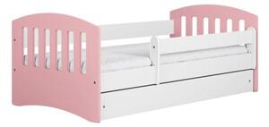 Łóżko dziecięce CLASSIC 1 MIX 180x80 różowe bez szuflady/bez materaca