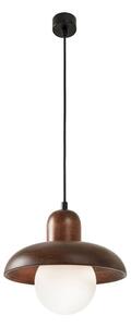 Brązowa lampa wisząca z drewnianym kloszem ø 25 cm Elsa – Opviq lights