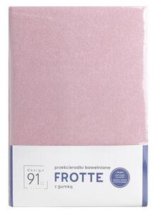 Prześcieradło EUROFIRANY Design 91 Frotte 220 x 200 cm Pudrowy róż