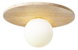 Beżowa kamienna lampa sufitowa ze szklanym kloszem ø 12 cm Hilde – Opviq lights