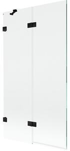 Mexen Lunar parawan nawannowy 2-skrzydłowy lewy 100 x 150 cm, transparent, czarny - 897-100-100-70-00-L