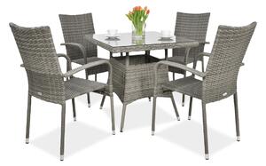 Zestaw ogrodowy technorattan FIESTA/LUGO 4+1 Dolphin Grey