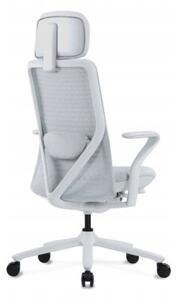 Ergonomiczny fotel Polka biały trójwymiarowa siatka/tkanina