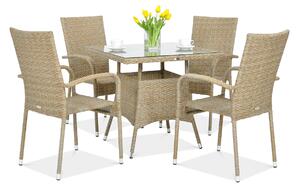 Zestaw ogrodowy technorattan FIESTA/LUGO 4+1 Beige