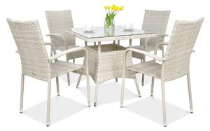 Zestaw ogrodowy technorattan FIESTA/LUGO 4+1 White