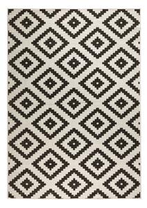 Czarno-kremowy dywan dwustronny odpowiedni na zewnątrz NORTHRUGS Malta, 80x150 cm