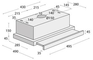 Okap CONCEPT OPV3150 Srebrny 301m3/h 65dB klasa E