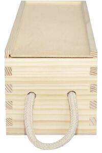 Pudełko na Wino z Przesuwną Pokrywą | CREATIVE DECO | 1 Butelka 35,5x10,5x10,5cm | Naturalny