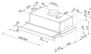 Okap SMEG KSET61E2 Srebrny 310m3/h 67dB klasa D