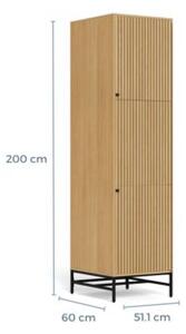 Szafa 200x51 cm Harper lamel z pÃ³Åkami i drÄ Å¼kiem na wieszaki