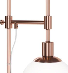Lampa podłogowa miedziana, biała kula Erich Maytoni MOD221-FL-01-G