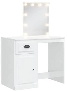 Toaletka z lustrem podświetlanym biały połysk - Eliona