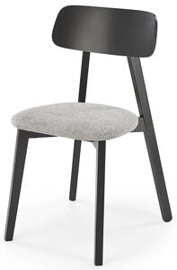 Drewniane tapicerowane krzesło czarny + popiel - Neve