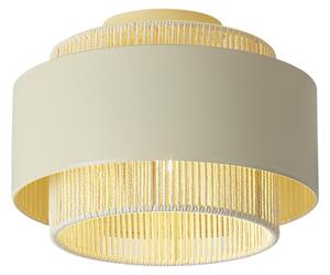 Nowoczesna lampa sufitowa beżowa z liną - Kora