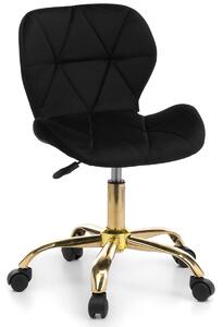 MebleMWM Krzesło obrotowe ART118S | Welur | Czarny | Złote nogi | Outlet