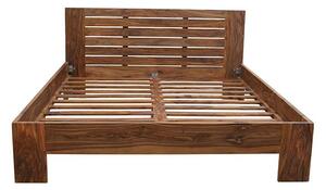 Łóżko drewniane 180x200 Spring PU Brown Palisander