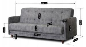 Sofa z FunkcjÄ Spania TIVOLI Wersalka RozkÅadana Dwuosobowa Szara Welurowa