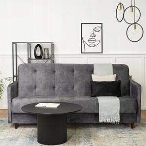 Sofa z FunkcjÄ Spania TIVOLI Wersalka RozkÅadana Dwuosobowa Szara Welurowa