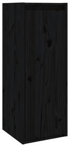 Szafka ścienna, czarna, 30x30x80 cm, lite drewno sosnowe