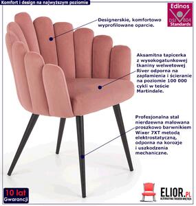 Różowe stylowe krzesło glamour N5-Z16