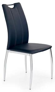 Czarne metalowe krzesło tapicerowane - Jacob