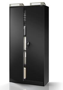 Szafa na dokumenty biurowa metalowa czarna: JAN H, 900 x 1950 x 400 mm