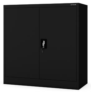 Metalowa szafka z drzwiami BEATA, 900 x 930 x 400 mm, czarna