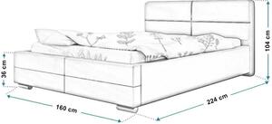 Podwójne łóżko ze schowkiem 140x200 Oliban 2X - 36 kolorów
