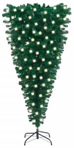 Odwrócona, sztuczna choinka z lampkami LED, zielona, 150 cm