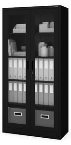 Szafa przeszkolona AMELIA 900 x 1850 x 400 mm, czarna
