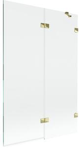 Mexen Lunar parawan nawannowy 2-skrzydłowy prawy 120 x 150 cm, transparent, złoty - 897-120-100-50-00-P