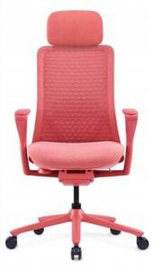 Ergonomiczny fotel Polka czerwony trójwymiarowa sitaka/tkanina